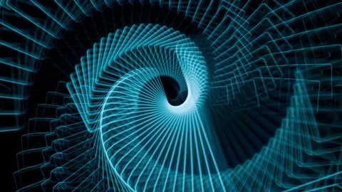 Abstract Blue Spiral Motion, Looping Hypnotic Rotating Swirl, Full Frame.    Vidéo 332159808