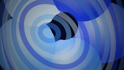 Abstract blue spiral pattern with circular lines and shapes Stock Illustration