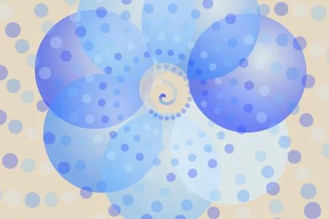 Abstract blue spiral pattern with dots and swirls Photos