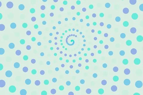 Abstract blue spiral pattern with dots in a swirling design Stock Photos