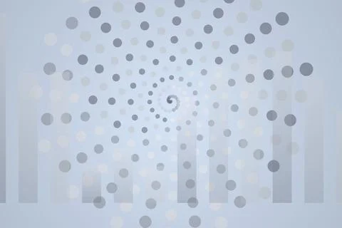 Abstract blue spiral pattern with dots on light background Stock Photos
