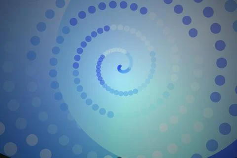 Abstract blue spiral pattern with glowing circles and lines Illustrazione stock
