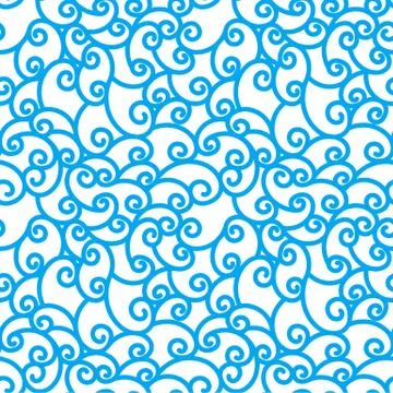 Abstract blue spiral seamless pattern Stock Illustration