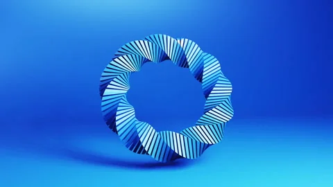 Abstract blue spiral shape rotation, motion graphics background. Techno 3d Stock Footage 231408758
