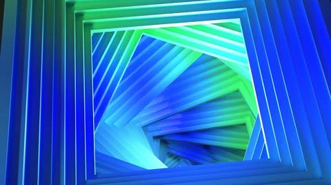 Abstract blue spiral square Stock Illustration