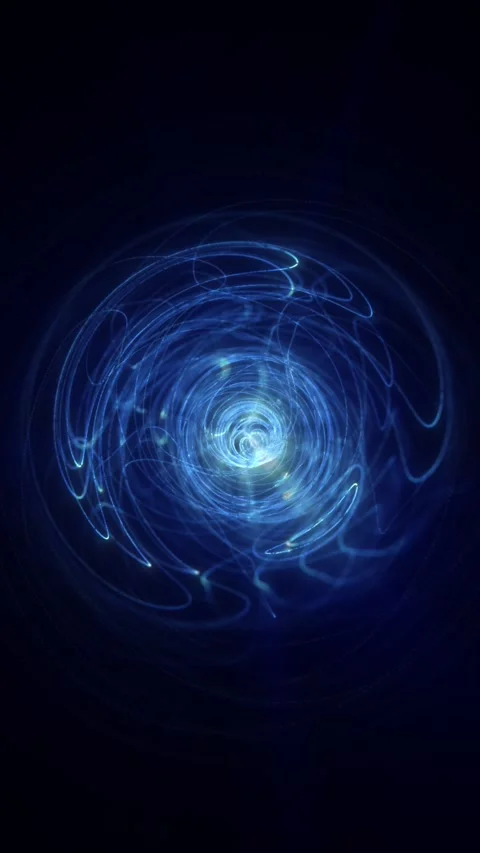Abstract blue spiral vortex with glowing circular trails, creating a futuri.. Stock Footage 333473868
