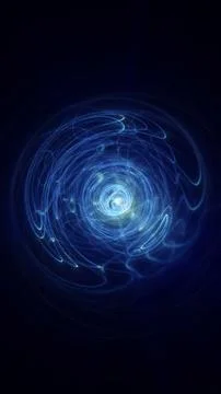 Abstract blue spiral vortex with glowing circular trails, creating a futuri.. Illustrazione stock