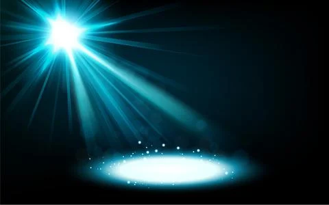Abstract Blue Spotlight Background, Vector Illustration Stock Illustration