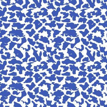 Abstract blue spots seamless pattern. Isolated on white background vector ill Stockillustratie
