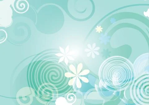 Abstract blue spring background vector flower gradient Stock Illustration