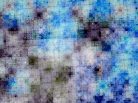 Abstract blue square fractal  mosaic style background Stock Illustration
