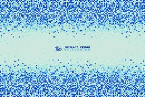 Abstract blue square pattern center design 8bit decorative for modern Stock-Illustration