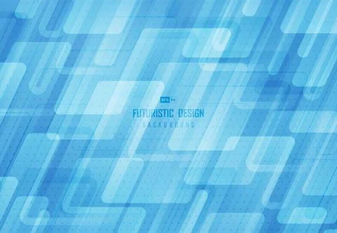 Abstract blue square pattern design of trendy technology artwork background. Stock Illustration
