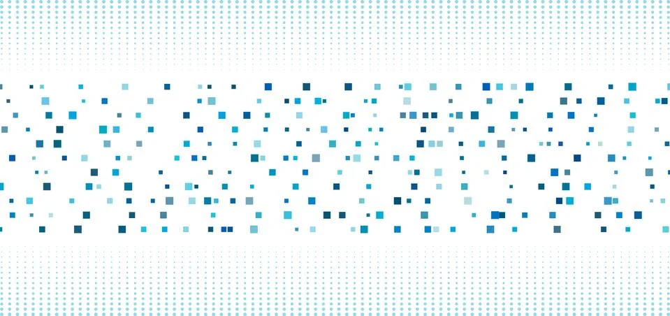 Abstract blue square pattern with halftone on white background Stock Illustration