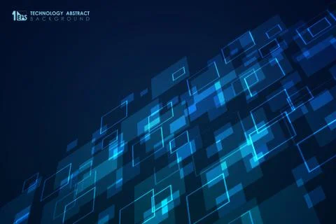 Abstract blue square pattern of modern futuristic design background. Stock Illustration