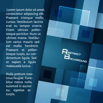 Abstract blue square vector background. Illustrazione stock