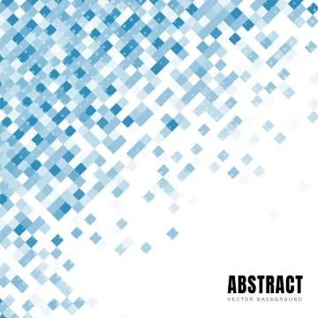 Abstract blue squares diagonal pattern with dots halftone and copy space. Stock Illustration
