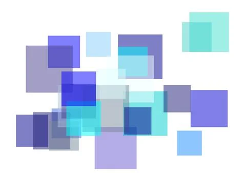 Abstract blue squares with white background Stock Illustration