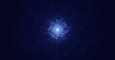 An abstract blue star rapidly radiating tongues of matter into space Stock Footage 253219306