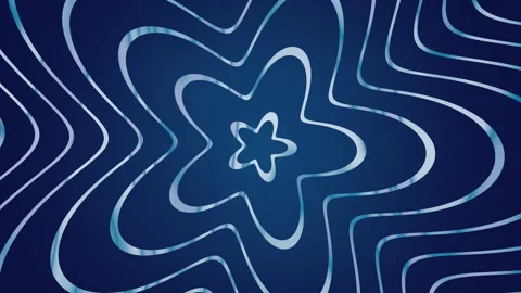 Abstract blue star shape ripple background, glowing star tunnel motion loop Stock Footage 341894907