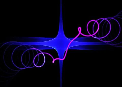 Abstract blue star with spiral Stock Illustration