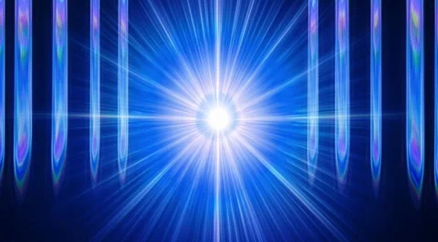 Abstract blue starburst light effect Stock Footage 331460251