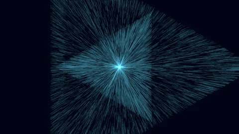 Abstract blue starburst light rays expanding from center, futuristic warp speed Stock Footage 330077156