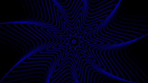 Abstract blue starburst pattern animated on a black background creating dyn.. Stock Footage 320104872