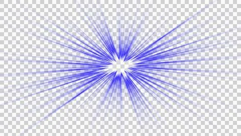 Abstract blue starburst radiating light on a clean transparent background Stock Illustration