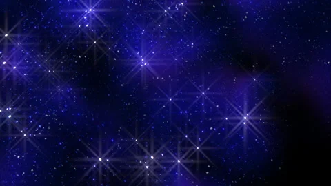 Abstract blue starfield background with sparkling light flares and particles Vídeo Stock 332108464