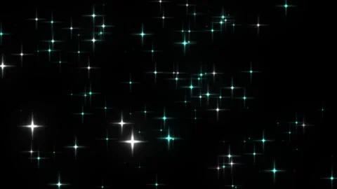 Abstract Blue Starry Night Sky Background with Glowing Lights Stock Footage 340047417