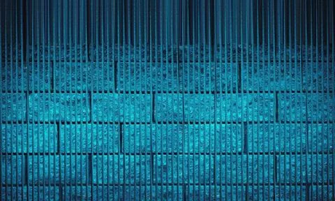 Abstract Blue Stone Brick Wall Background with Vertical Textured Lines Stock Illustration