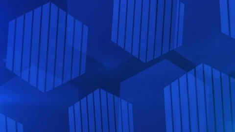 Abstract Blue Striped Hexagon Geometric Pattern Background Animation 4K. Stock-Footage 345043841