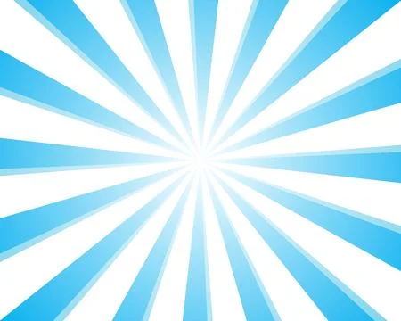 Abstract blue sunburst background with bright radial rays spreading from cent Illustrazione stock