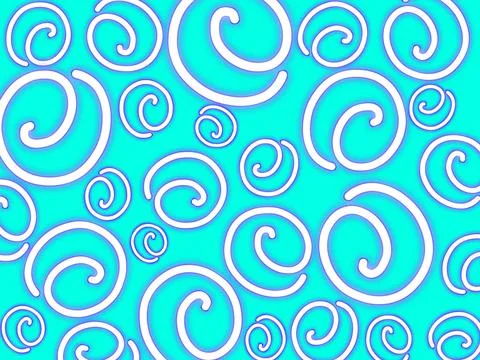 Abstract Blue Swirl Pattern Background with Curved Spiral Shapes Decorative Stock Illustration