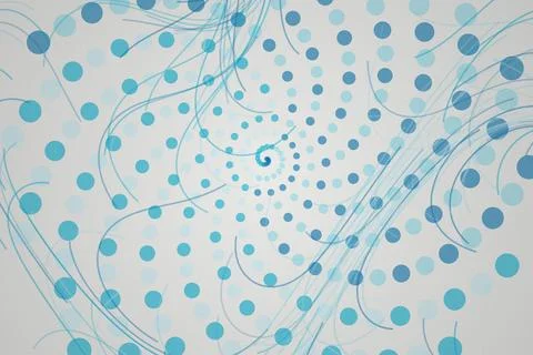 Abstract blue swirl pattern with dots and lines Stock Photos
