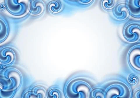 Abstract blue swirl shapes on white background Stock Illustration