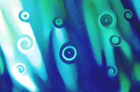 Abstract Blue Swirl Vortex Background With Turquoise Rings And Fluid Textur.. 库存插图
