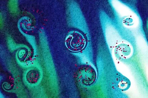 Abstract Blue Swirl Vortex Background With Turquoise Rings And Fluid Textur.. 스톡 일러스트