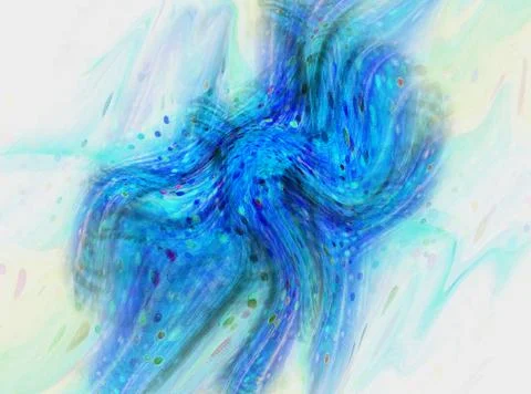 Abstract Blue Swirl Wave Texture With Fluid Motion and Energy  Digital Pain.. Stock Illustration