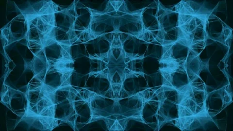 Abstract Blue Swirling Energy Pattern with Symmetrical Design Stock Footage 329952192