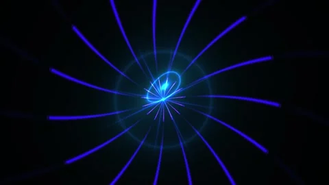 Abstract Blue Swirling Energy Vortex with Glowing Center. Stock Footage 334416392