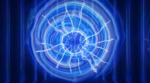 Abstract blue swirling light vortex background Stock Footage 331455127