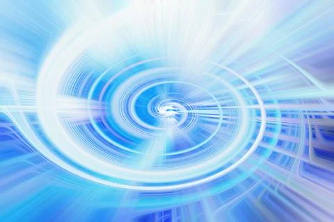 Abstract blue swirling light vortex with radial motion blur effect creating イラスト素材