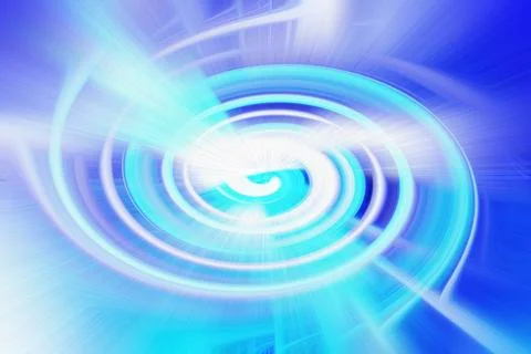 Abstract blue swirling light vortex background with dynamic radial motion Stock Illustration
