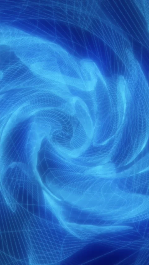 Abstract blue swirling mesh grid forming a vortex of digital energy and depth Stock Footage 311338234