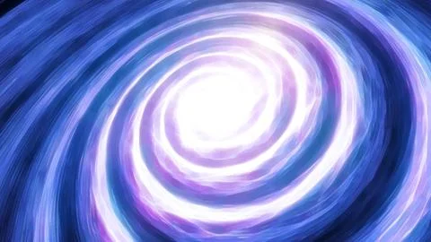 Abstract blue swirling twisted vortex energy cosmic galactic bright glowing.. Illustrazione stock