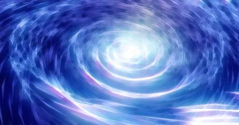 Abstract blue swirling twisted vortex energy magical cosmic galactic bright g Stock Photos