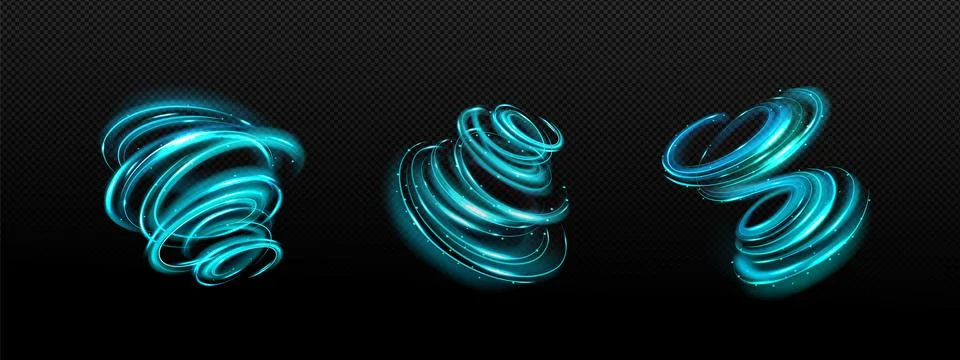 Abstract blue swirls png set on transparent Stock Illustration