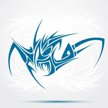 Abstract blue tattoo イラスト素材